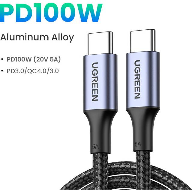 (100W Metal Grey, 3m) 100W USB Type C To USB C Cable For Macbook iPadXiaomi PD Fast Charging Charger Cord 5A E-Marker Chip Fast USB C