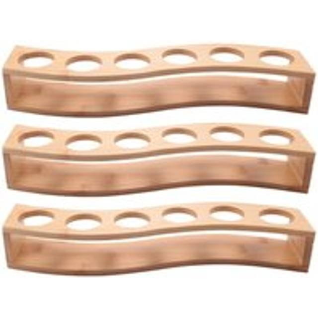 3X Shot Glass Holder Set - 1oz/30ml Bamboo Shot Glasses, 6 Holes Set, Perfect for Party, Bar