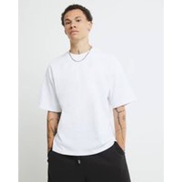 Mens River Island White Oversized Fit T-Shirt - XXS