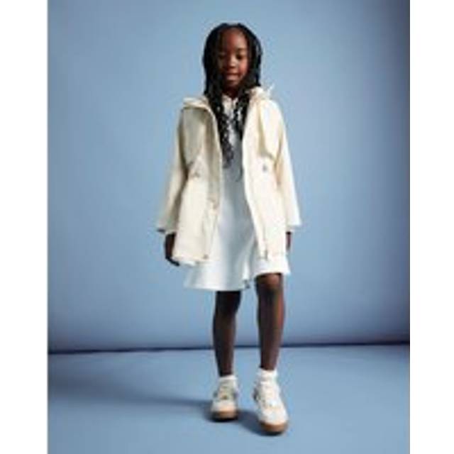 River Island Girls Cream Check Hooded Raincoat - 11-12 Yrs