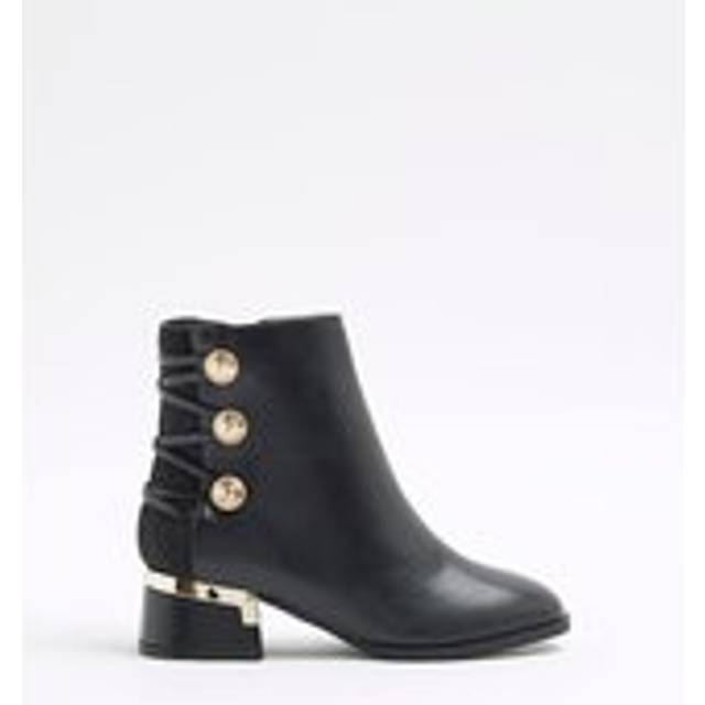 River Island Girls Black Military Heeled Boots - 1
