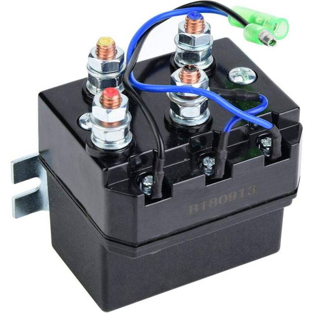 Winch Contactor Solenoid, 1500-5000lb Winch Solenoid Relay 12v relay winch solenoid for Winches ATV UTV Black Winch Contactor Thumb Winch Contactor
