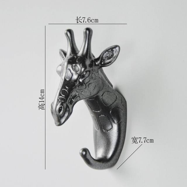 (a-AB-27) Europe Animal Shaped Hooks Deer Stags Rhino Horse Giraffe Elephant Head Wall Hanger Coat for Hat Hook Rack Holder Home Decor