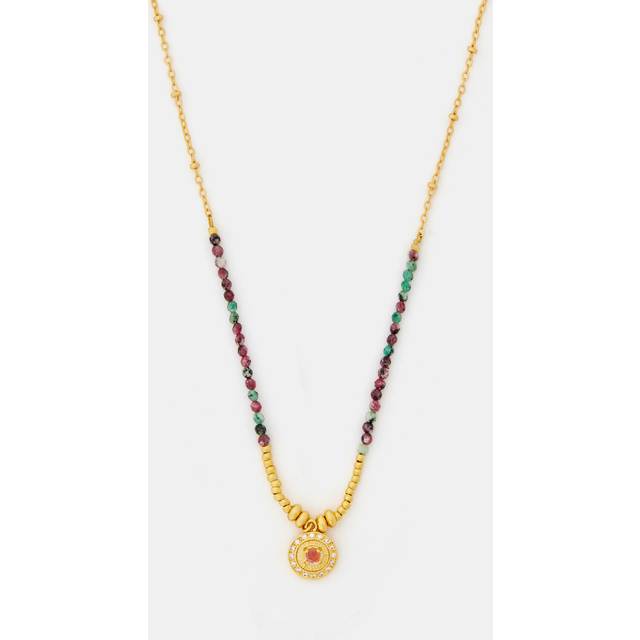 14ct Gold-plated Bead Disc Pendant Necklace - Accessorize - One Size