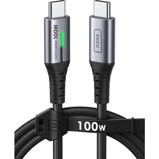 USB C to USB C Charger Cable, [Black, 1m] 100W PD3.0 Type C Cable Fast Charging, Phone Charger USB-C Data Lead for MacBook Pro iPad Air 15 Samsung S23