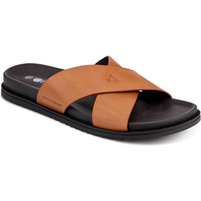 Strappy Leather Slides - JFOOT41009 / 327 467 - Tan