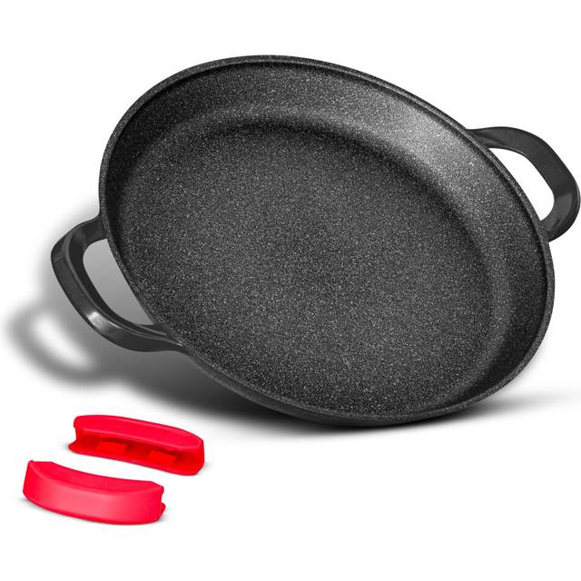 INTIGNIS Traditional Paella Pan 40cm ? Non-Stick Induction | Heavy-Duty, Anti-Scratch, Stainless Steel Base | Paella+Pan for Gas, Electric & Ceramic
