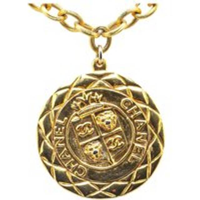 Womens Preloved Crest Pendant Necklace Wo - Gold - Metallics - One Size