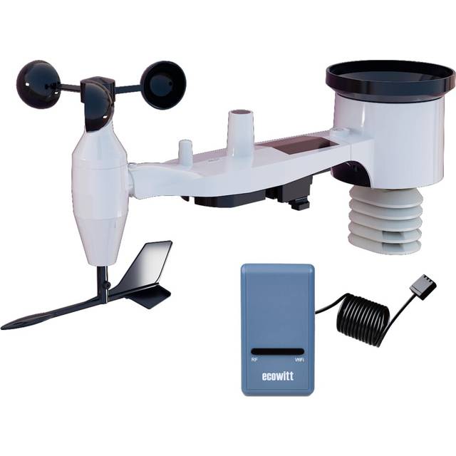 ECOWITT Weather Stations, 7-in-1 Outdoor Sensor Array Wireless Weather Station with Solar Powered, Weather App, Weather Server Indoor Gateway GW1100
