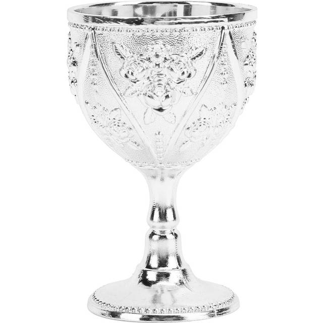 30ml Metal Wine Glass Carved Rose Embossed Goblet Ornament for Home Bar Travel Wedding Party