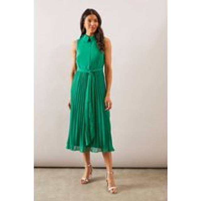 Wallis Bright Green Fit & Flare Dress Womens Occasion Dresses