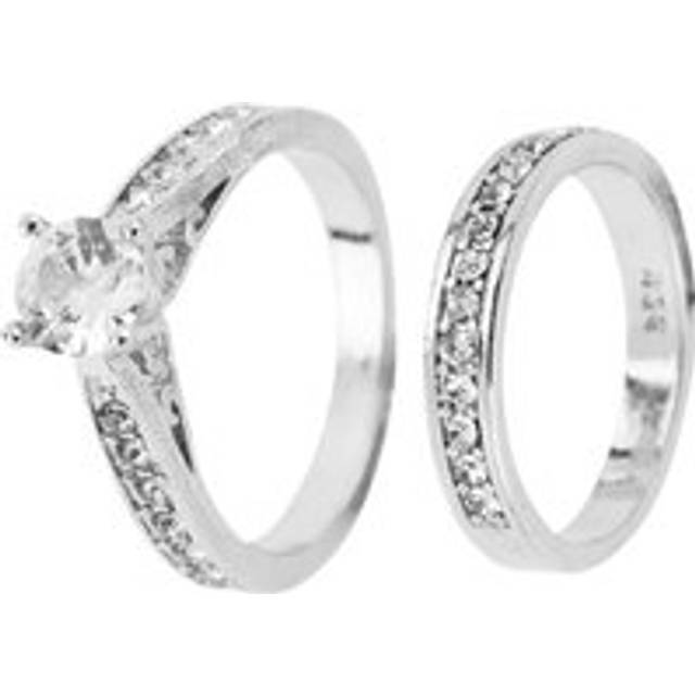 Jewelry Palace Cubic Zirconia Anniversary Wedding Band Engagement Ring Bridal Sets Size 10