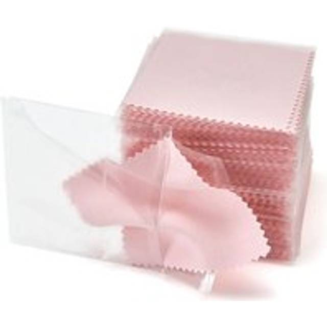 Tlily - 100PCS Jewelry Cleaning Cloth,Professional Polishing Cloth Individually Wrapped,Pink Silver 3.15X3.15in