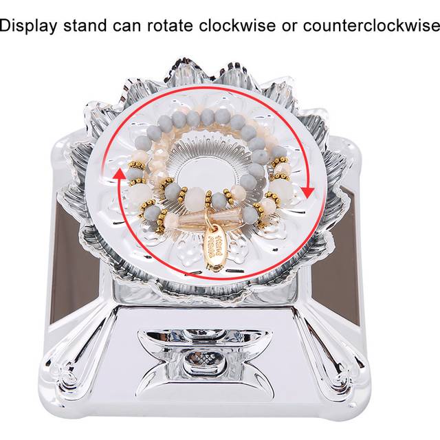 Solar showcase 360 rotating turntable watch phone jewelry ring display stand ghb