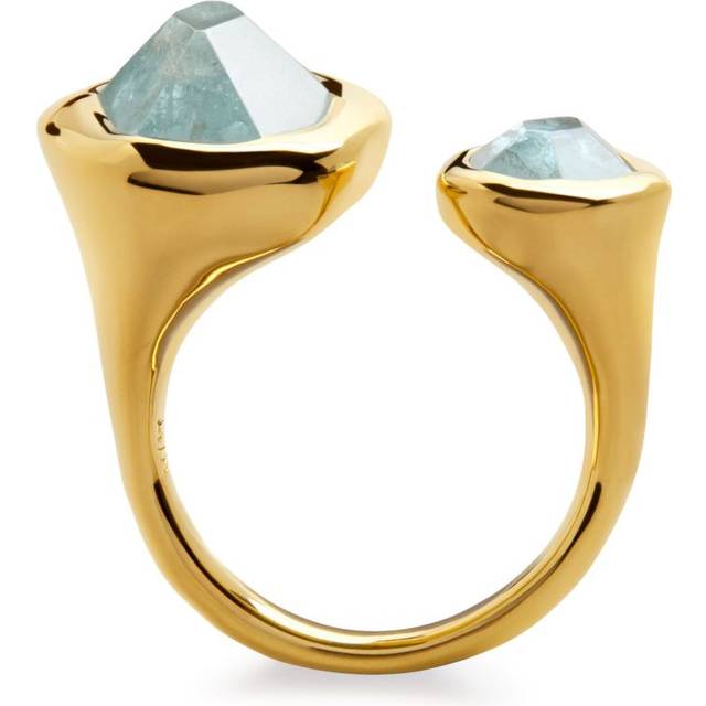 Monica Vinader - Odyssey open ring - women - Aquamarine/Recycled 18kt Gold Vermeil - O