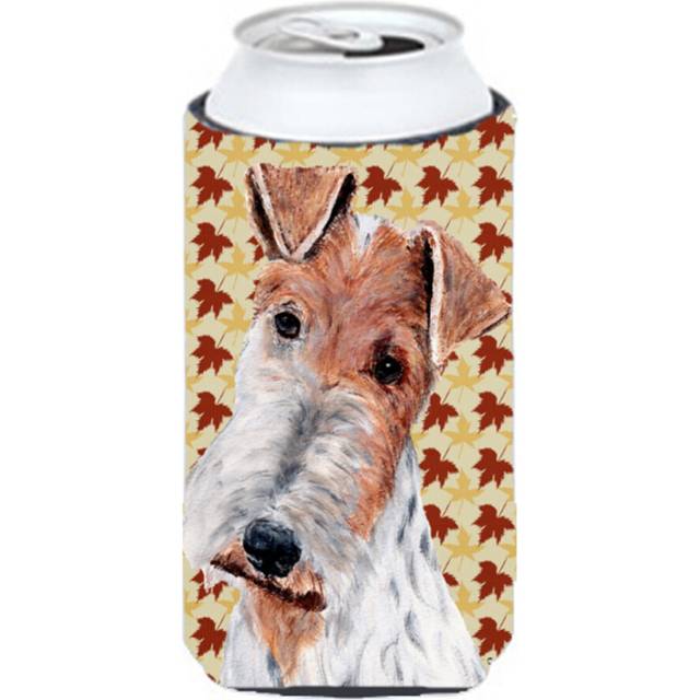 Wire Fox Terrier Fall Leaves Tall Boy Beverage Insulator Hugger SC9676TBC