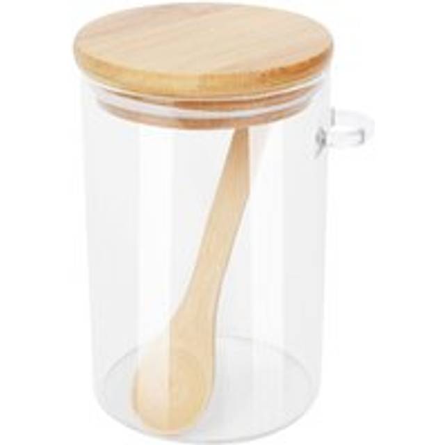 Food Storage Glass Jar Clear Sealed Canister Container with Lid and Spoon for Loose Tea Salt Sugar Coffee Bean Preservation