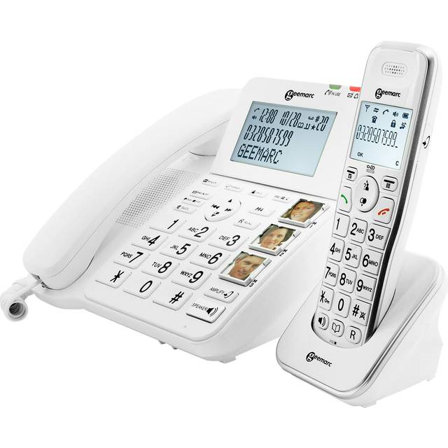 Geemarc senior amplified landline phone + additional handset answering machine