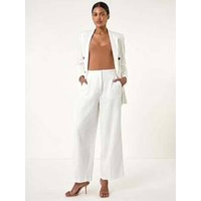 Smart Twill Wide Leg Pocket Trouser - Ivory - 20