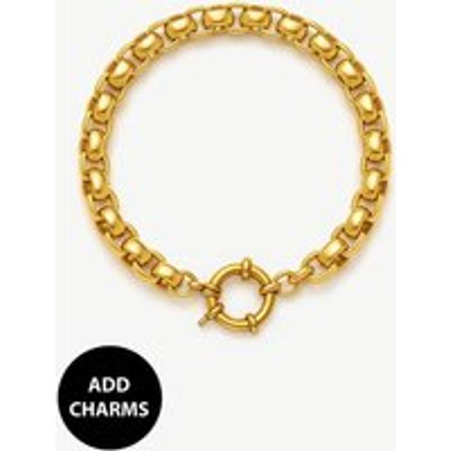 Womens Gold Belcher Box Chain Bracelet For Charms - Metallics - One Size