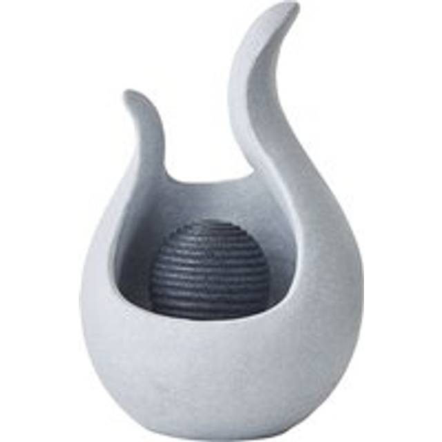 ValueLights Abstract Cascading Water Fountain Feature Solar Powered Outdoor Garden Light - Grey - 50 x 32 x 32cm