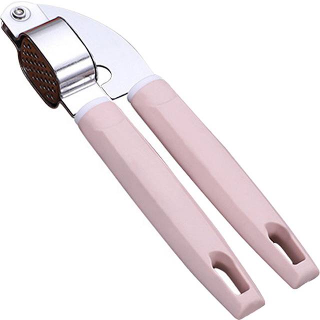 Garlic Press Stainless Steel Plastic Handle Garlic Mincer Easy Squeezing Cleaning Garlic Crusher Pink