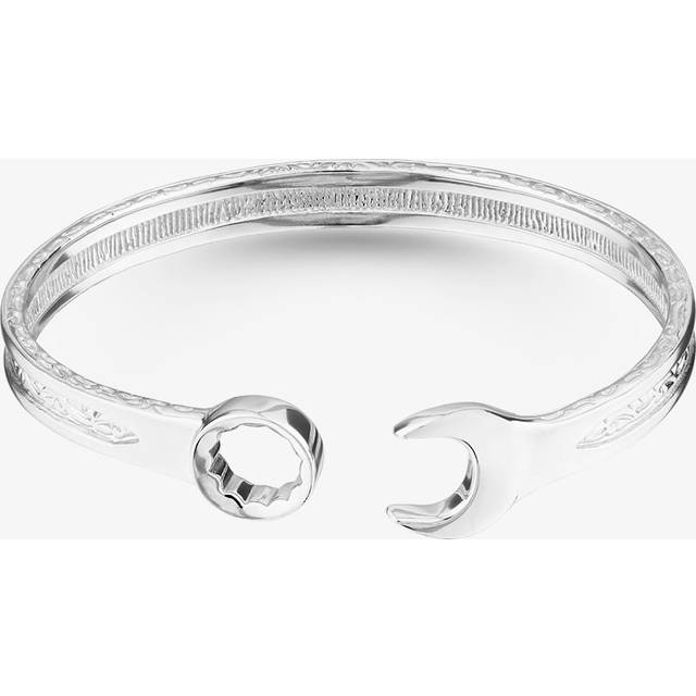 Sterling Silver Medium Spanner Torque Bangle S8031
