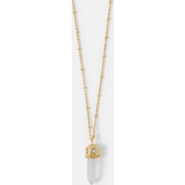 14ct Gold-plated Long Rose Quartz Pendant Necklace - Accessorize - One Size