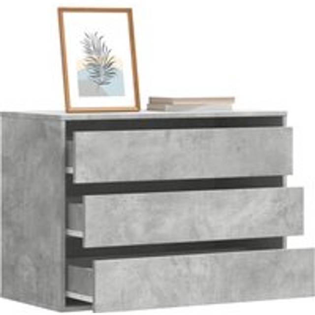 Corner Chest of Drawers Concrete Grey 80x41x58 cm Engineered Wood - One Size