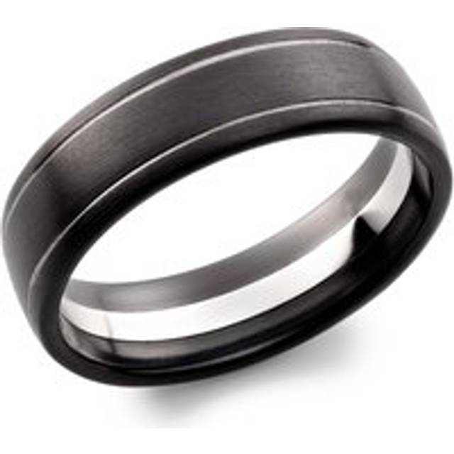 Platinum and Zirconium Black 7mm Wedding Ring