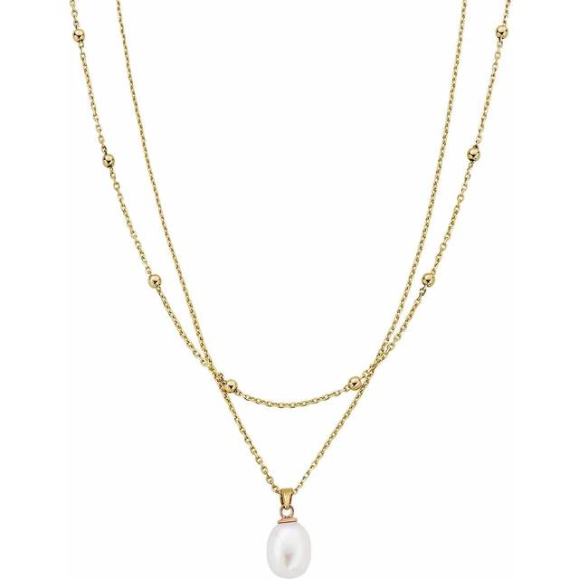 Clogau Nature's Wonder 9ct Solid Gold Beachcomber Layered Necklace with Pearl