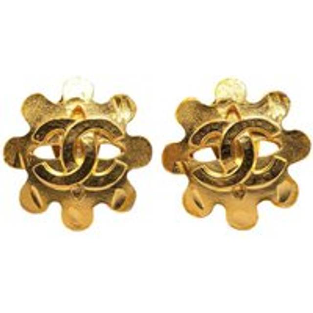 Womens Preloved Gold Flower Stud Earrings Wo - Metallics - One Size