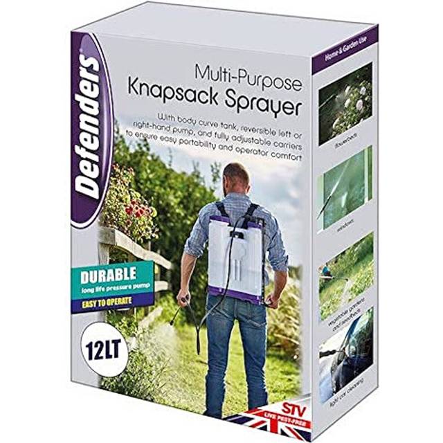 Defenders Knapsack Multi-Purpose Pressure Sprayer Backpack ? 12L, Ideal for Garden Plants, Lawns, Pesticides, Fungicides and Home Care