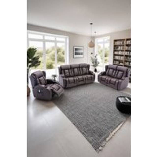Caesar Electric Recliner Bonded Leather 1+2+3 Seater Sofa Set - Brown - One Size