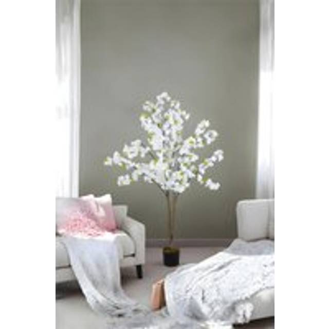 165cm Artificial White Cherry Blossom Tree for Garden & Living Room - One Size