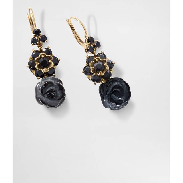 Dolce & Gabbana Sicily Earrings 18-carat Yellow Gold, Black Sapphires And Black Jade - Woman Earrings Gold Metal Onesize