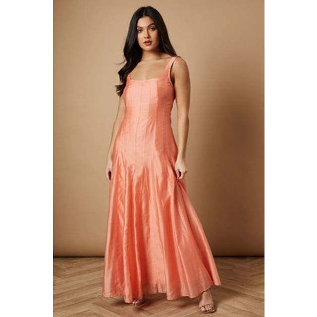 Oasis peach maxi dress womens occasion dresses