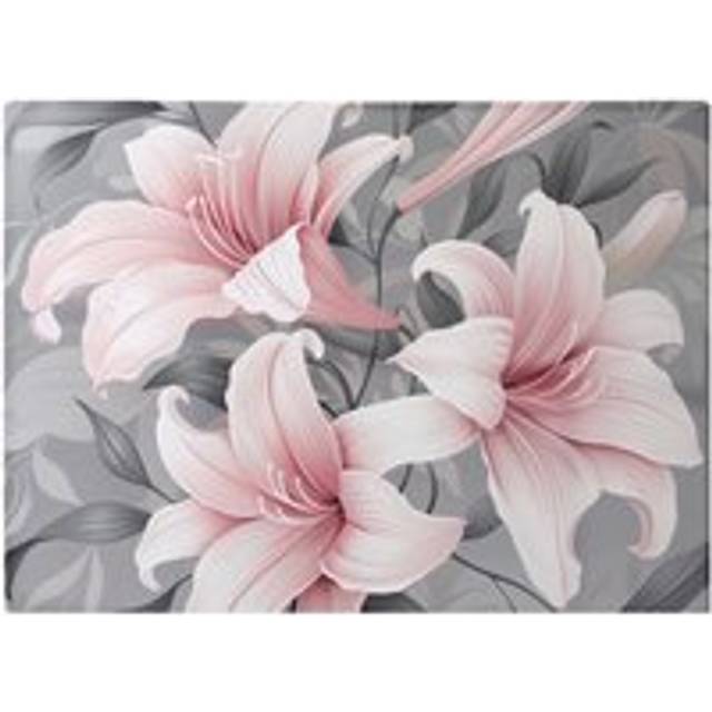 Warren Reed Designer Pink Lilies On Grey Chopping Board - One Size