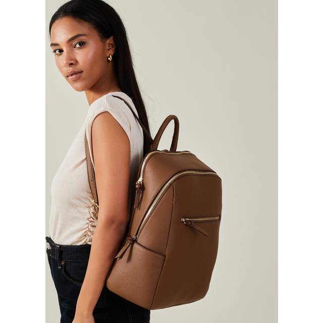 Womens Smart Zip Around Backpack - Brown - One Size