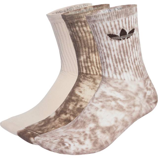 adidas Tie Dye Crew Socks 3-Pack Trace Brown/ Dark Brown S (S)