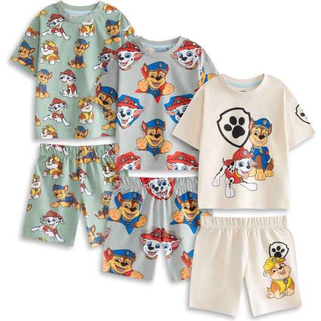 (2-3 Years) Paw Patrol Multi-Pack of 3 Short Sleeve Short Leg Pyjama Set (Boys Multicoloured)
