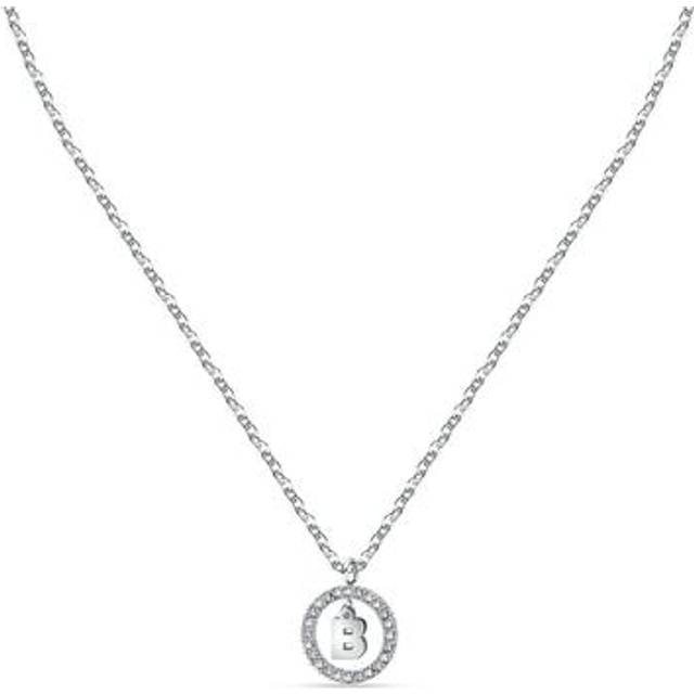 La Petite Story Letter B Steel Necklace With Clear Crystal LPS10ASF10 For Women