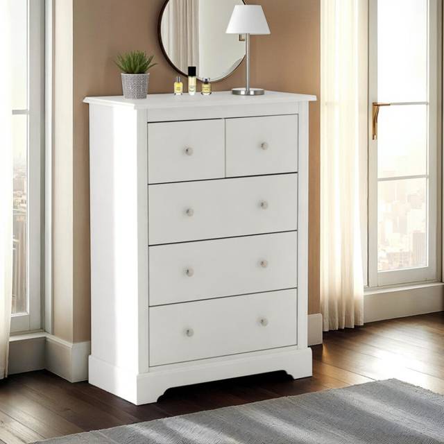 Stratford 3+2 Drawer Chest - White - One Size