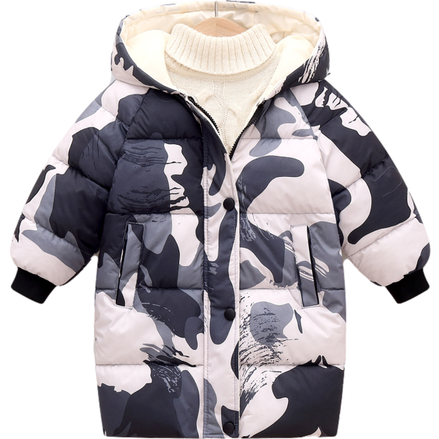 (Camouflage white, 1-2Years) Kids Boys Girls' Coat Jacket Warm Winter Hooded UK