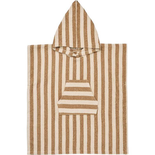 Wheat Badeponcho Liten Frotté Cappuccino Stripe