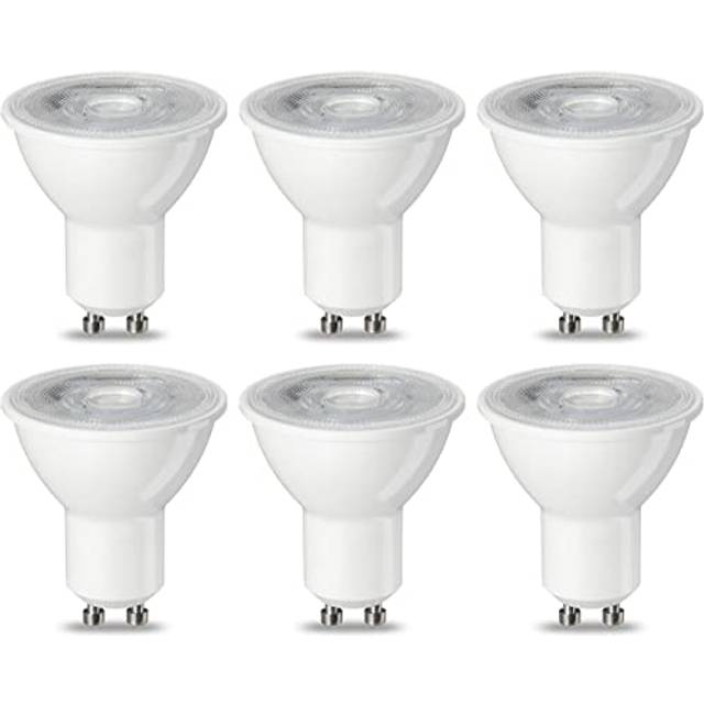Amazon Basics LED GU10 Spotlight Bulb, 4.7W (Equivalent to 50W), Warm White, Non Dimmable - Pack of 6