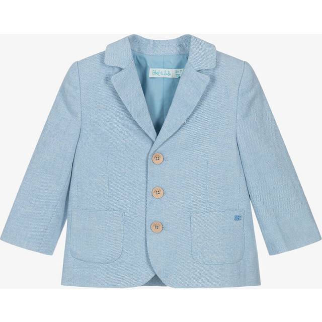 Abel & Lula Boys Blue Cotton & Linen Blazer - 6-9 month
