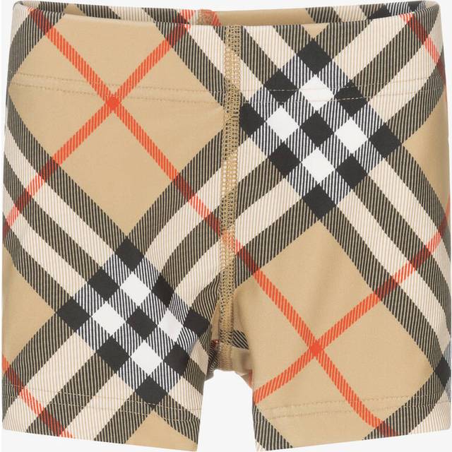 Burberry Baby Boys Beige Check Alvis Swim Shorts - 18 month