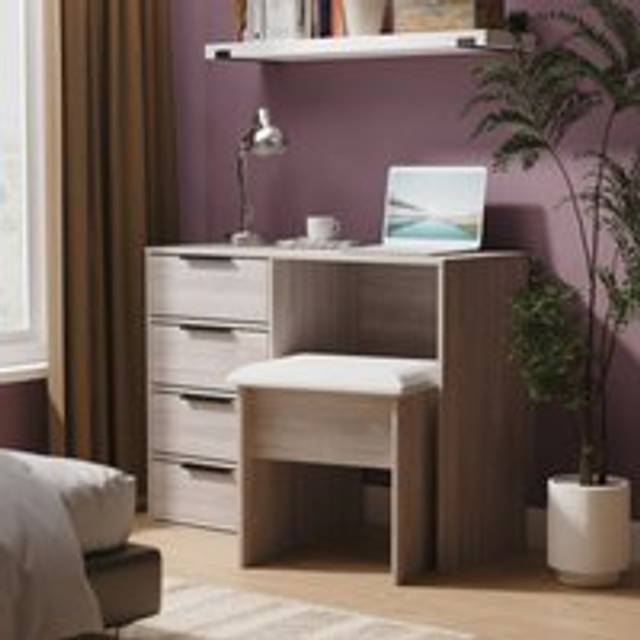 Hong Kong 4 Drawer Vanity in Kashmir Matt (Ready Assembled) - Grey (76cm H X 97cm W X 40cm D)