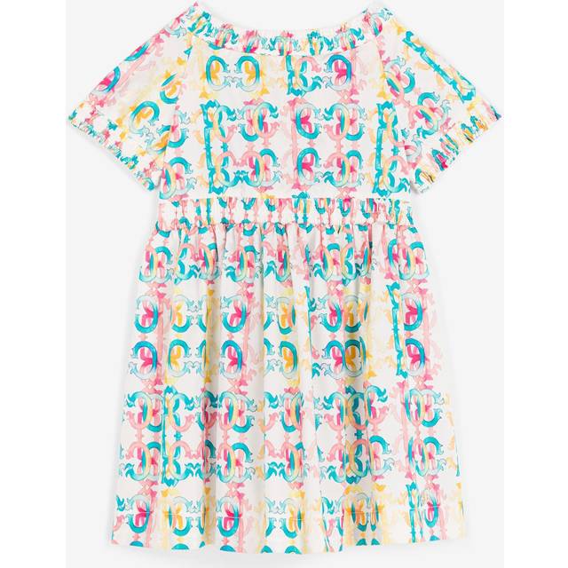 Roberto Cavalli Colour-block Monogram-print Dress - Female Baby Girls (6m-3y) Light Blue